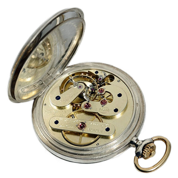 Swiss silver watch with chronometer escapement Circa 1889 Swiss silver watch with chronometer escapement Circa 1889