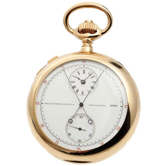 Swiss gold split-seconds chronograph lever watch Circa 1880