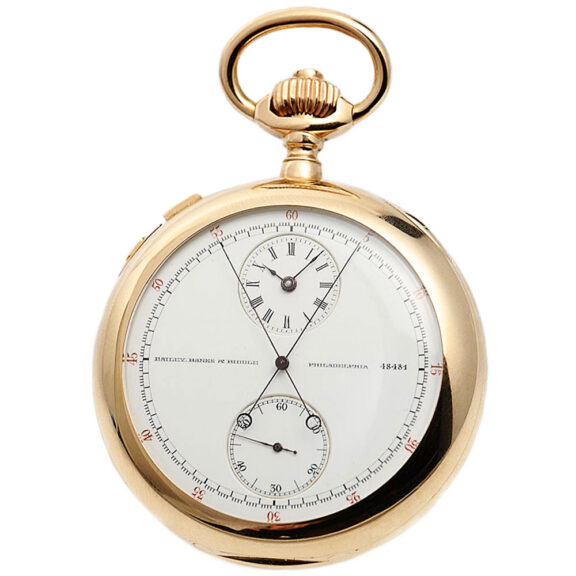Swiss gold split-seconds chronograph lever watch Circa 1880