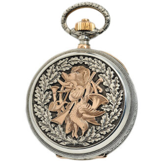 Swiss pocket watch with perpetual calendar and chain Circa 1888