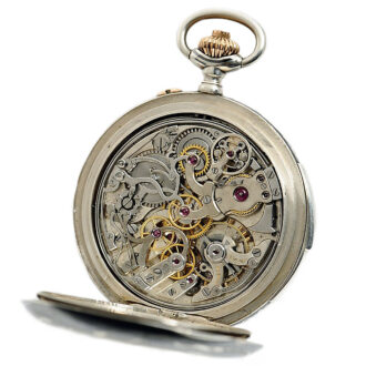 Swiss Niello-silver minute repeating chronograph Circa 1930