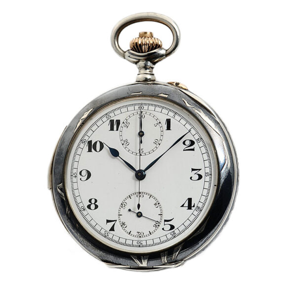 Swiss Niello-silver minute repeating chronograph Circa 1930 Swiss Niello-silver minute repeating chronograph Circa 1930