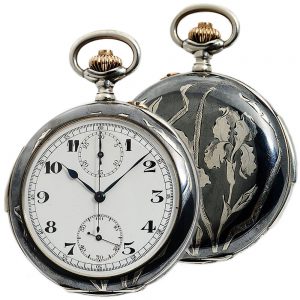 Swiss Niello-silver minute repeating chronograph Circa 1930