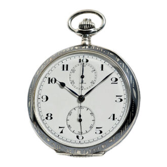 Swiss rare Niello-silver attractive chronograph Circa 1934