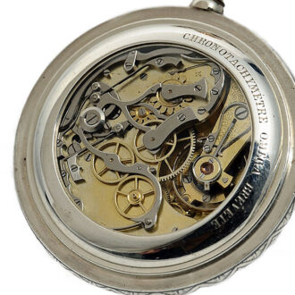 Rare Swiss Niello silver chronograph with tachy scale Circa 1910