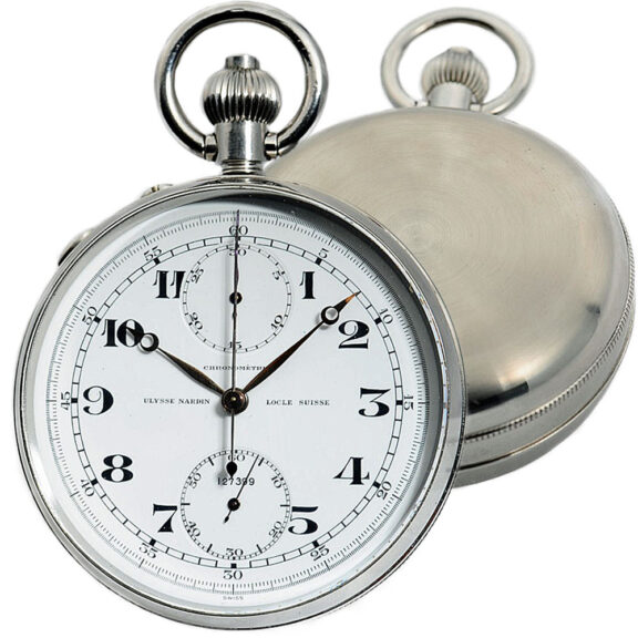 Swiss deck chronometer with split-seconds chronograph Circa 1950