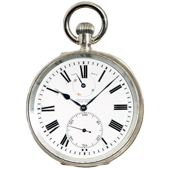 Swiss silver deck chronometer with power reserve Circa 1939 Swiss silver deck chronometer with power reserve Circa 1939