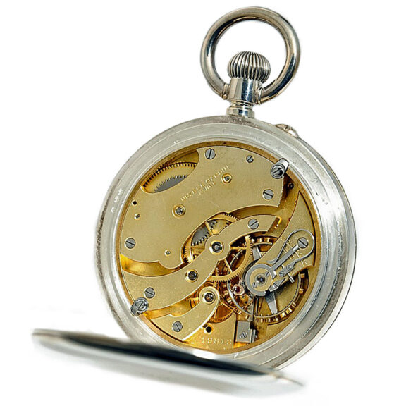 Swiss silver deck chronometer with power reserve Circa 1939 Swiss silver deck chronometer with power reserve Circa 1939