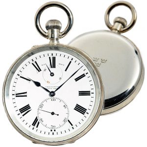 Swiss silver deck chronometer with power reserve Circa 1939