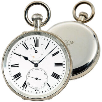 Swiss silver deck chronometer with power reserve Circa 1939