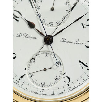 Swiss gold repeater with split-seconds chronograph Circa 1881 Swiss gold repeater with split-seconds chronograph Circa 1881