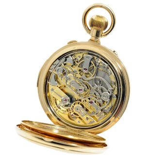 Swiss gold repeater with split-seconds chronograph Circa 1881 Swiss gold repeater with split-seconds chronograph Circa 1881