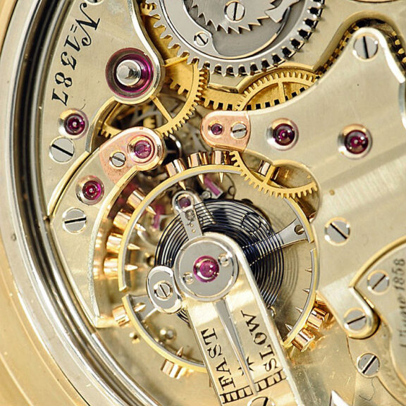 Swiss gold repeater with stoppable centre seconds Circa 1875 Swiss gold repeater with stoppable centre seconds Circa 1875