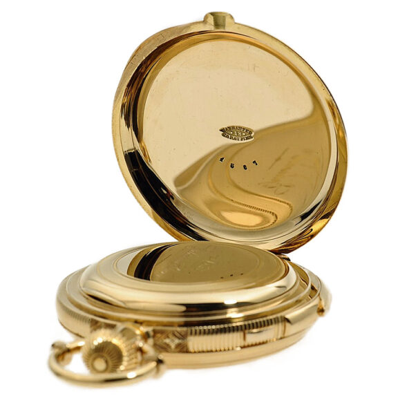 Swiss gold repeater with stoppable centre seconds Circa 1875 Swiss gold repeater with stoppable centre seconds Circa 1875