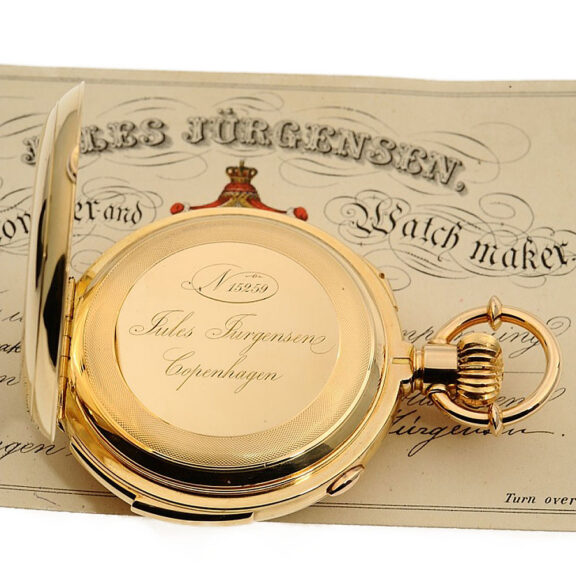 Danish gold repeater with split-seconds chronograph Circa 1900 Danish gold repeater with split-seconds chronograph Circa 1900