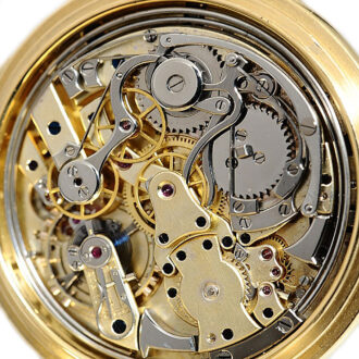 Swiss gold hunting cased repeating lever chronograph Circa 1895