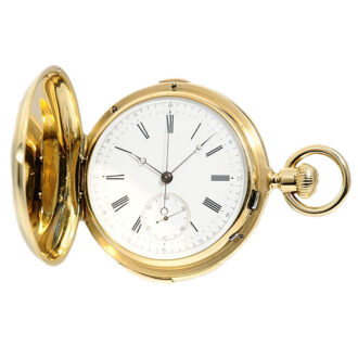 Swiss gold hunting cased repeating lever chronograph Circa 1895
