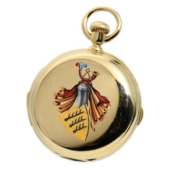 Swiss gold hunting cased repeating lever chronograph Circa 1895