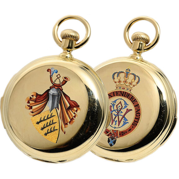 Swiss gold hunting cased repeating lever chronograph Circa 1895