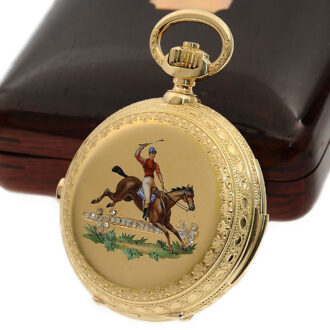 Swiss gold repeating chronograph with Jaquemarts Circa 1900