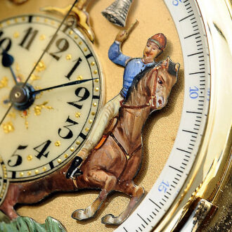 Swiss gold repeating chronograph with Jaquemarts Circa 1900