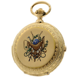 Swiss gold repeating chronograph with Jaquemarts Circa 1900
