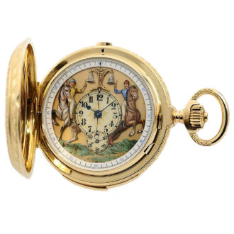 Swiss gold repeating chronograph with Jaquemarts Circa 1900
