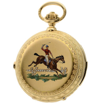 Swiss gold repeating chronograph with Jaquemarts Circa 1900