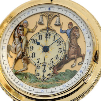 Swiss gold repeating chronograph with Jaquemarts Circa 1900