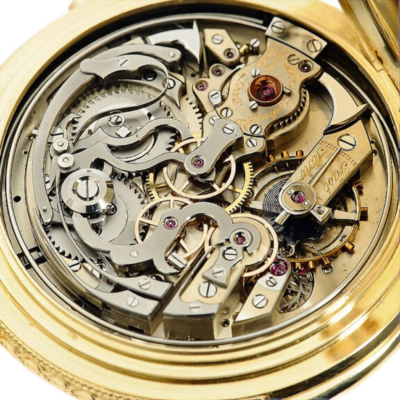 Swiss gold repeating chronograph with Jaquemarts Circa 1900 Swiss gold repeating chronograph with Jaquemarts Circa 1900