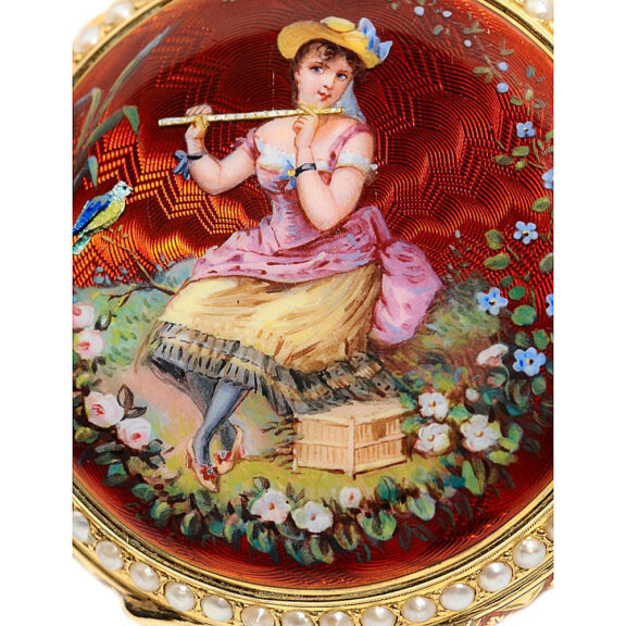 Swiss enamel minute repeater for Chinese market Circa 1895 Swiss enamel minute repeater for Chinese market Circa 1895