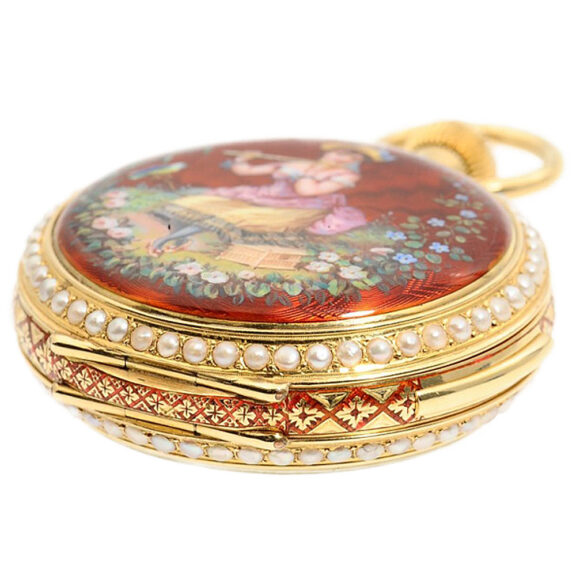Swiss enamel minute repeater for Chinese market Circa 1895 Swiss enamel minute repeater for Chinese market Circa 1895
