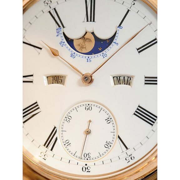Swiss gold watch with cover winding mechanism Circa 1885 Swiss gold watch with cover winding mechanism Circa 1885