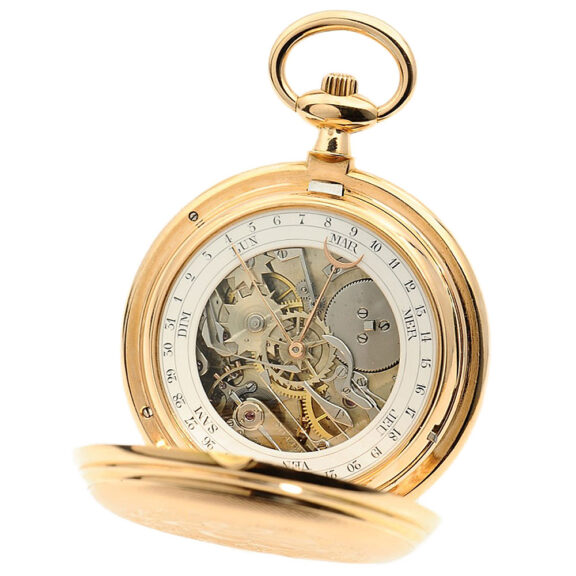 AD8654-(6) Swiss gold watch with cover winding mechanism Circa 1885