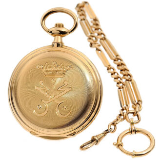 Swiss gold watch with cover winding mechanism Circa 1885