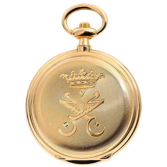 Swiss gold watch with cover winding mechanism Circa 1885 Swiss gold watch with cover winding mechanism Circa 1885