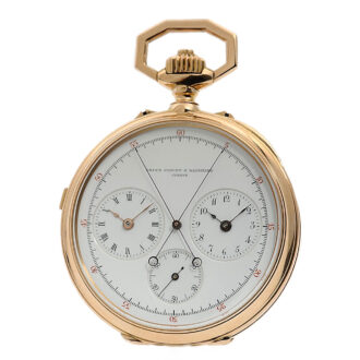 Swiss split-seconds chronograph with two time zones Circa 1881