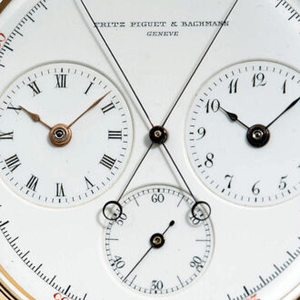Swiss split-seconds chronograph with two time zones Circa 1881