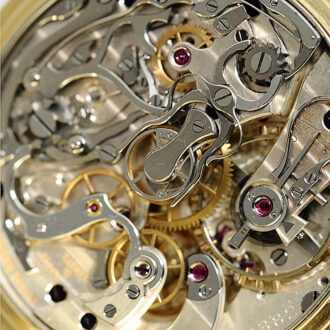 Swiss gold watch with split-seconds chronograph Circa 1900