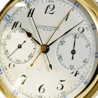 Swiss gold watch with split-seconds chronograph Circa 1900
