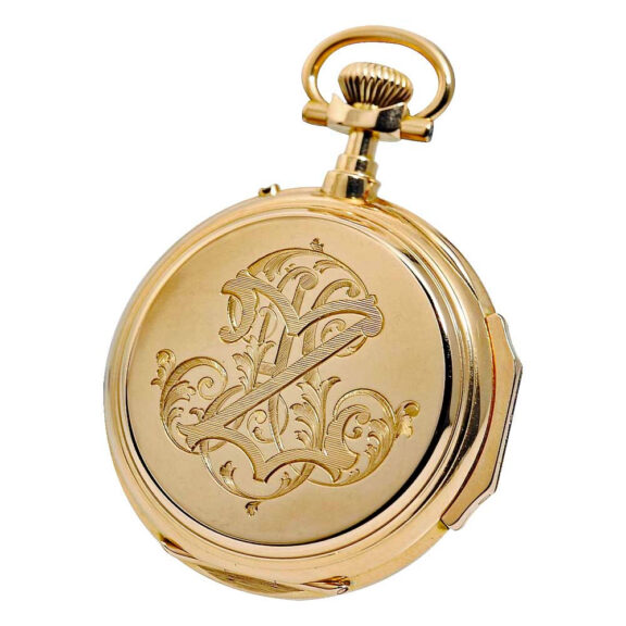 Swiss rose gold watch with jumping centre seconds Circa 1878 Swiss rose gold watch with jumping centre seconds Circa 1878