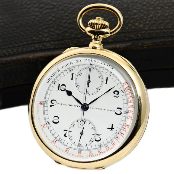 Swiss 18K gold chronograph open faced watch Circa 1925 Swiss 18K gold chronograph open faced watch Circa 1925