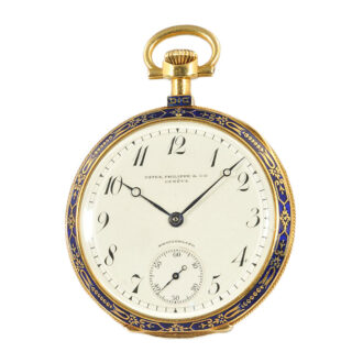 Rare Swiss gold and enamel open faced watch Circa 1908