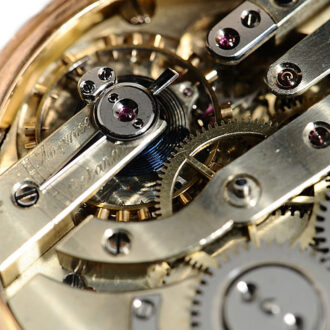 Swiss hunting cased pocket watch in a Niello-gold case Circa 1900