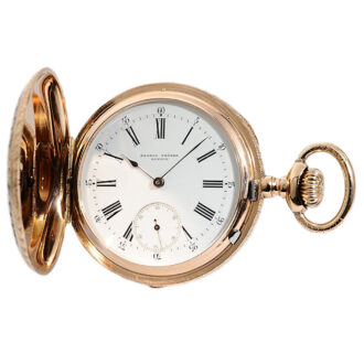 Swiss hunting cased pocket watch in a Niello-gold case Circa 1900