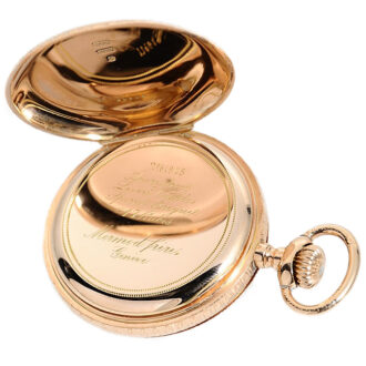 Swiss hunting cased pocket watch in a Niello-gold case Circa 1900