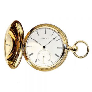 Swiss gold watch with box for the American market Circa 1875