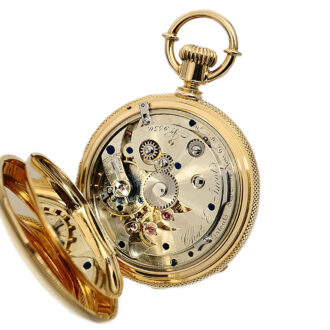 Swiss watch with patented seesaw winding mechanism Circa 1882