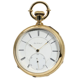 Swiss watch with patented seesaw winding mechanism Circa 1882