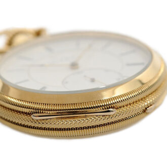 Swiss watch with patented seesaw winding mechanism Circa 1882